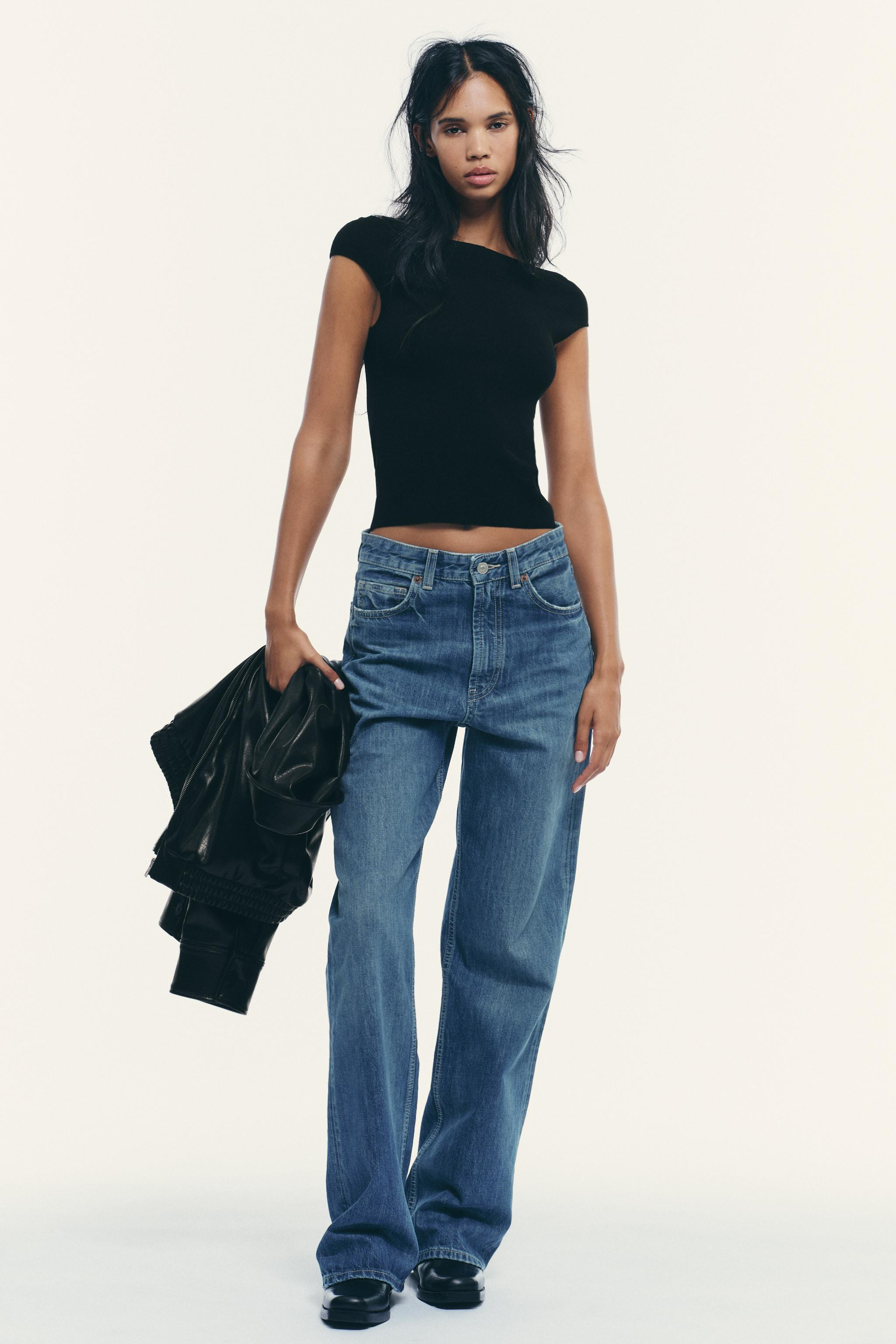 TRF WIDE-LEG HIGH-WAIST FULL-LENGTH JEANS | Zara US