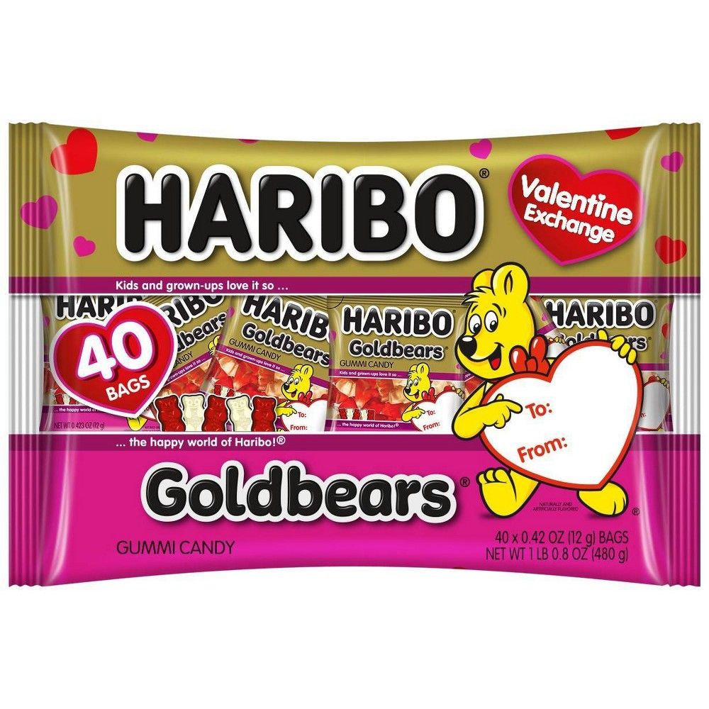 Haribo Valentine's Day Goldbears Gummi Candy Exchange Bag - 16.8oz/40ct | Target