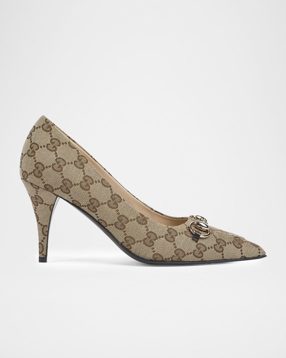 85mm Erin GG Monogram Canvas Pumps | Neiman Marcus
