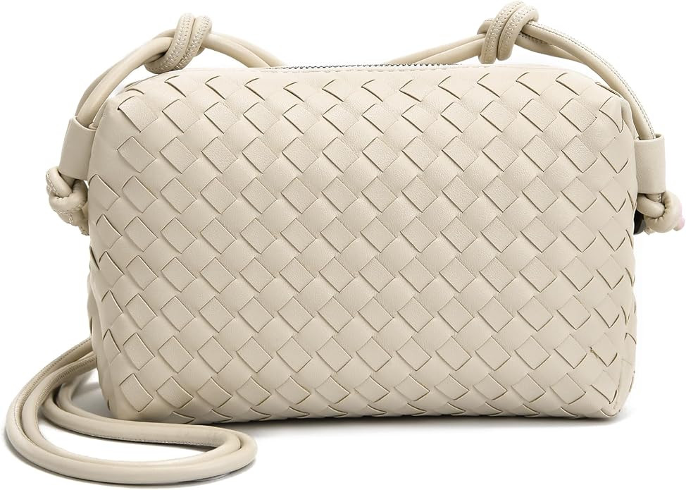 Woven Crossbody Bag for Women: Handmade Vegan Leather Purse - Quiet Luxury Minimalist for Casual ... | Amazon (US)