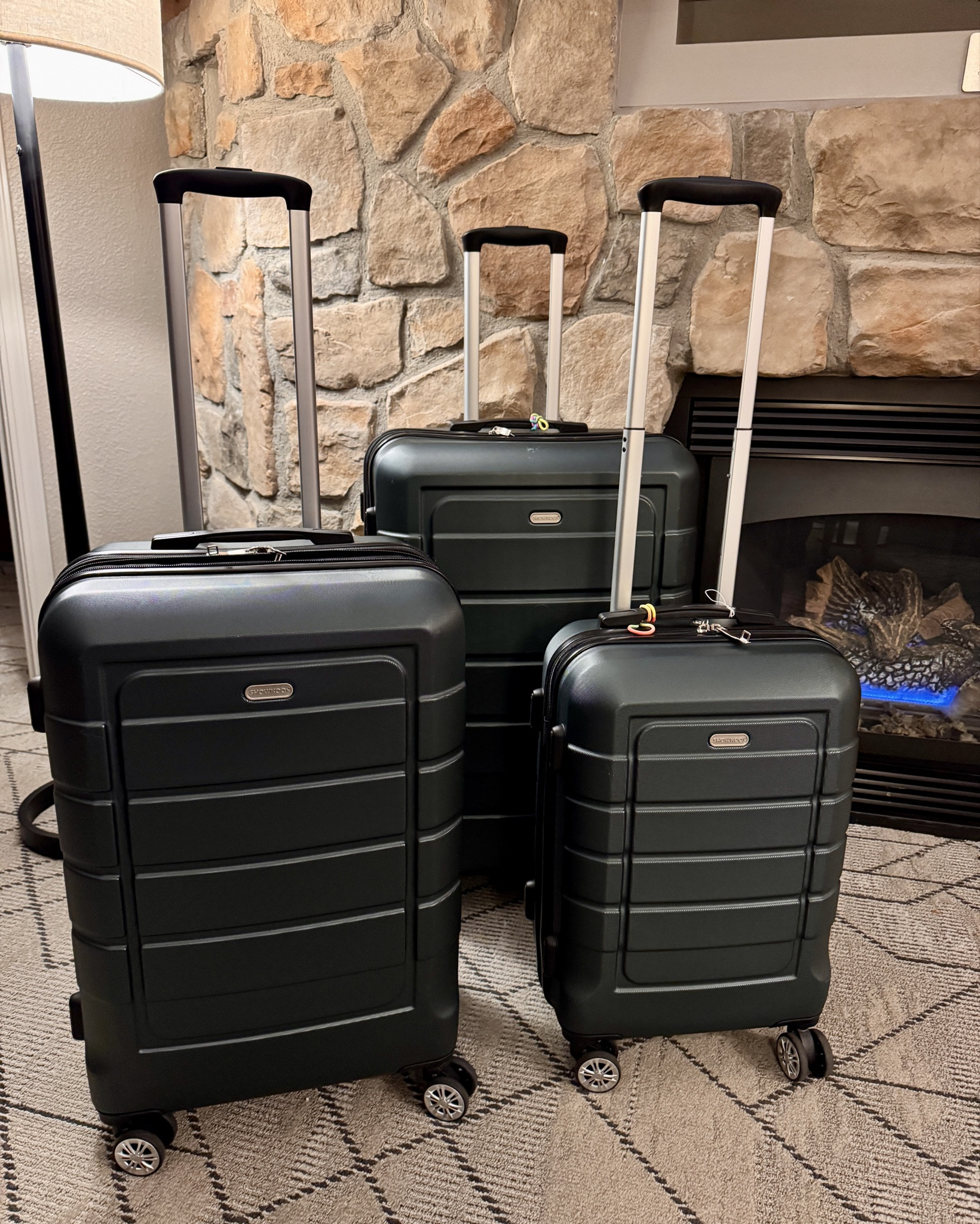 Amazon 3-piece luggage set. This set has been on multiple flights and road trips and still looks new!  Smooth double spinner wheels with long expandable handles. 

Lots of color options available. TSA locks. 
Our set is “Army Green” 

Also linked a few of our favorite travel necessities. 

#rachealbrush travel accessories, packing cubes, sound machine, 

#LTKHome #LTKFamily #LTKTravel