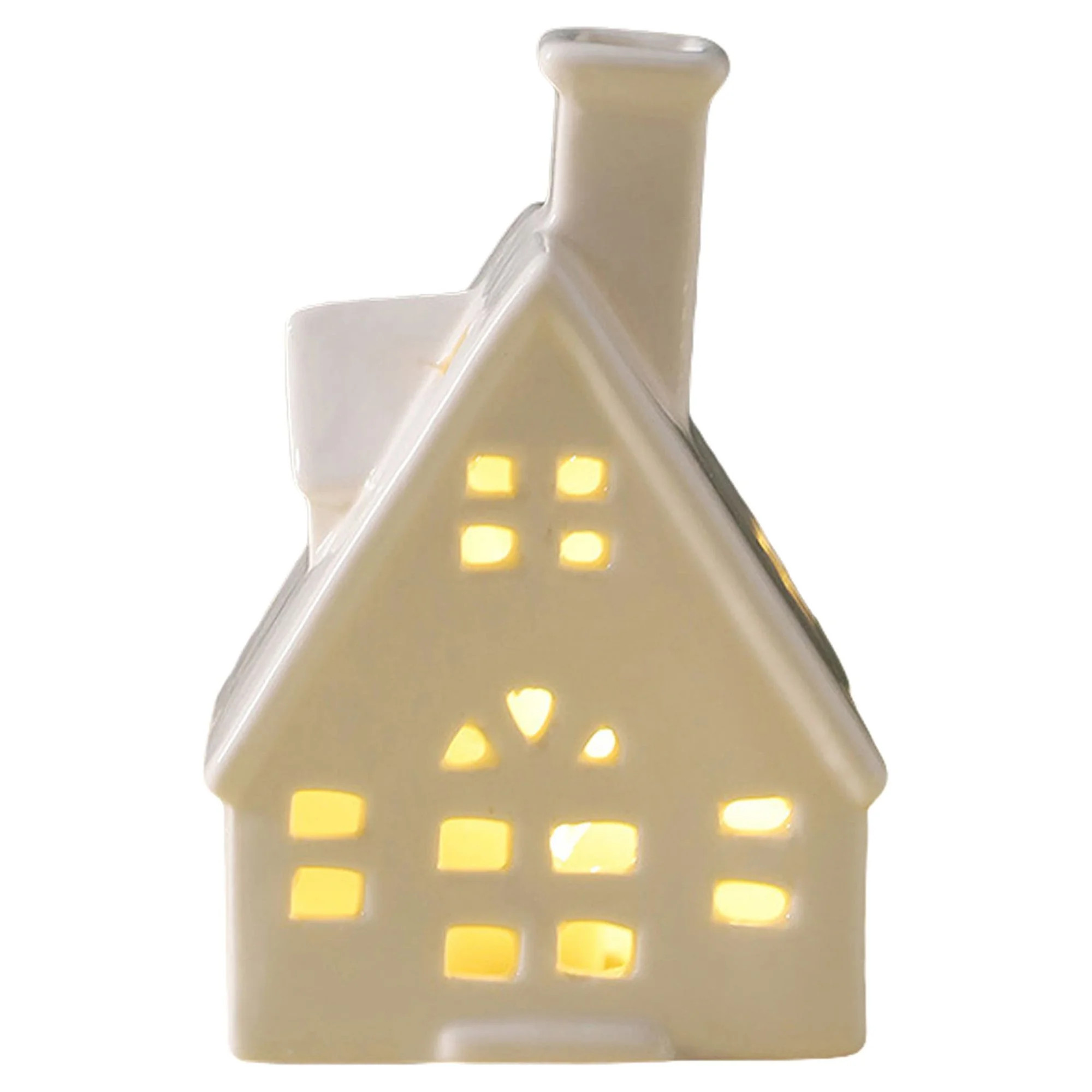 JINSIJU  5.3 Inch Christmas House with LED Lights, Ceramic Snowman Five-Pointed Star Table Orname... | Walmart (US)