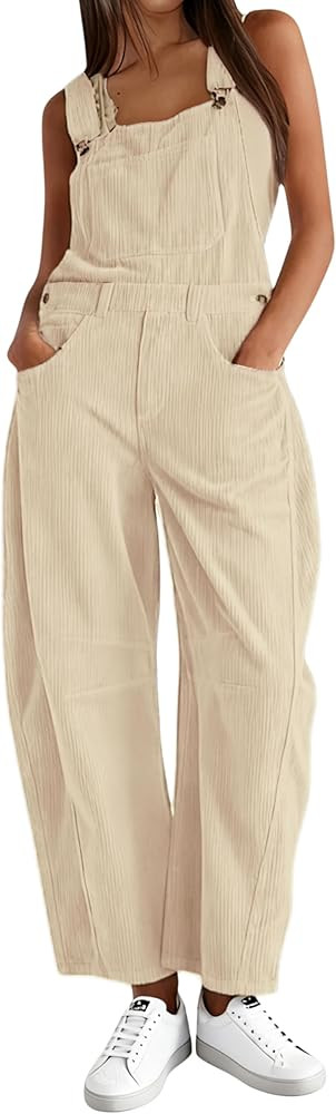 AMEBELLE Corduroy Overalls for Women Barrel Wide Leg Bib Corduroy Pants Women Adjustable Romper J... | Amazon (US)