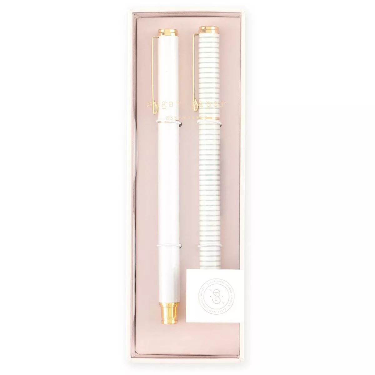 Sugar Paper Essentials 2pk Ballpoint Pen Black Ink White and Gold: 1.0mm Point, Art & Stationery,... | Target