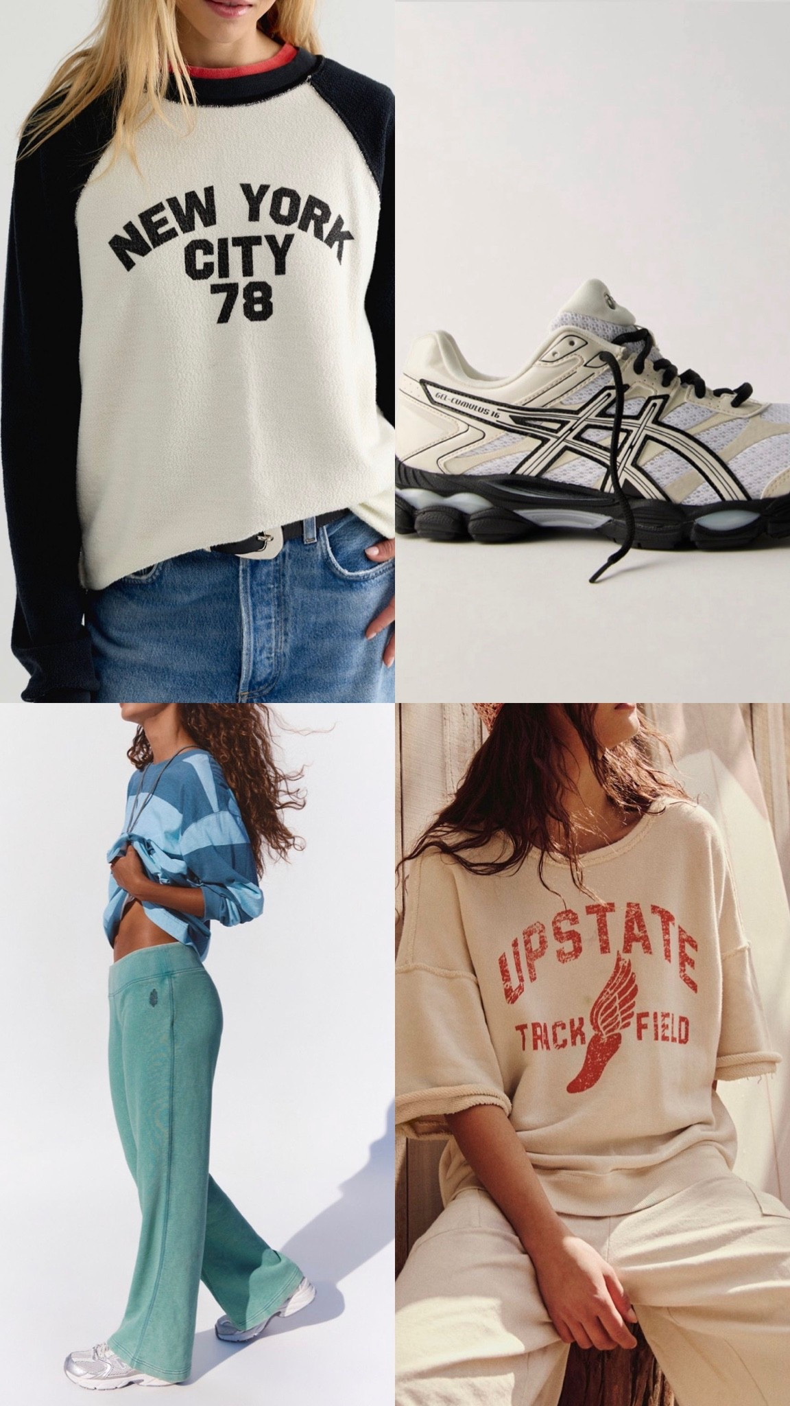 Recent fall outfits free people haul! Ordered XS in NYC sweatshirt, TTS shoes (got last pair so linked from foot locker) S in pants, & S in Upstate Track sweatshirt

#LTKootd #LTKfitnessgoals #LTKdayinmylife