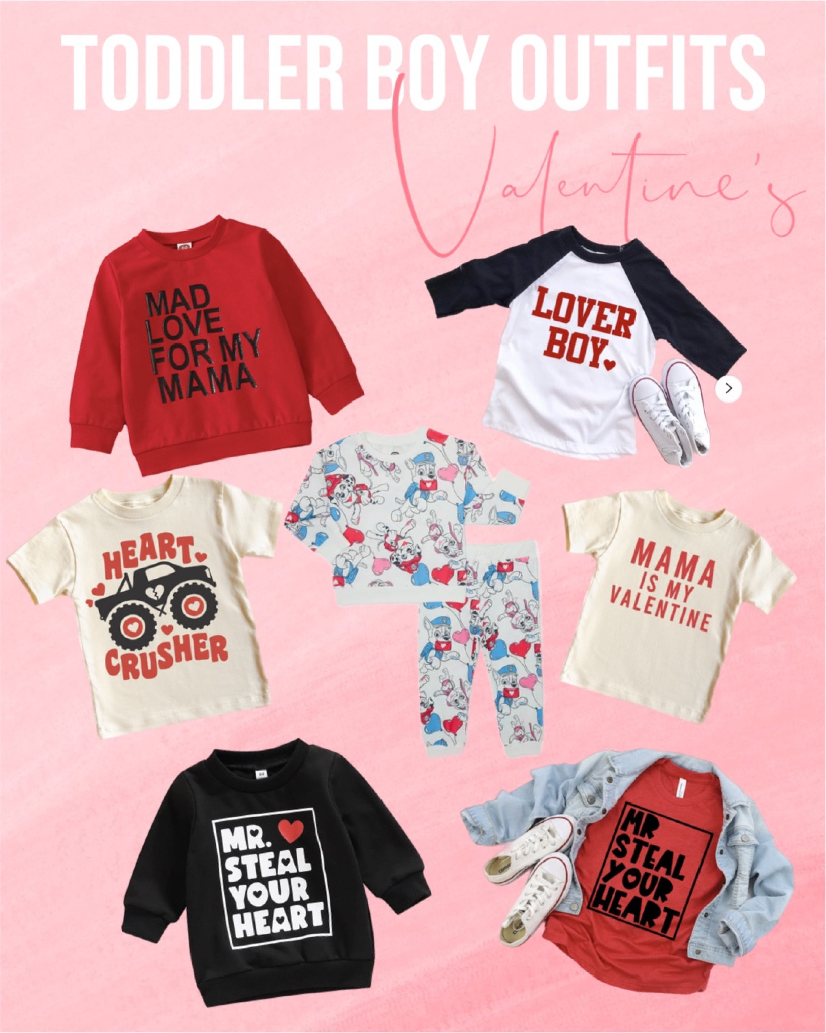 Toddler Boy Valentine’s Outfit Inspo❤️✨

Toddler boy style
Valentine’s
Toddler mama

#LTKSeasonal #LTKstyletip #LTKkids