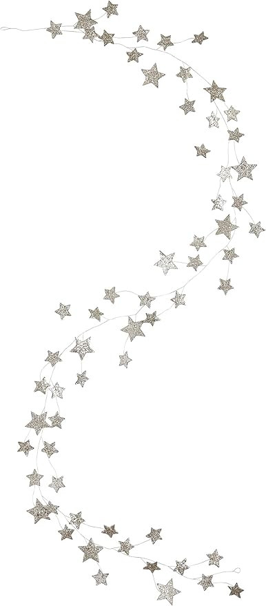 Creative Co-Op 72" Star Shaped Garland with Glitter | Amazon (US)