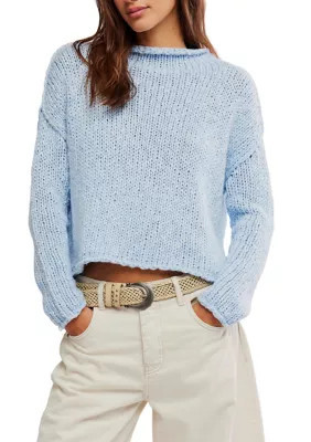 Free People Women's Opal Rollneck Knit Sweater, Blue, XL | Belk