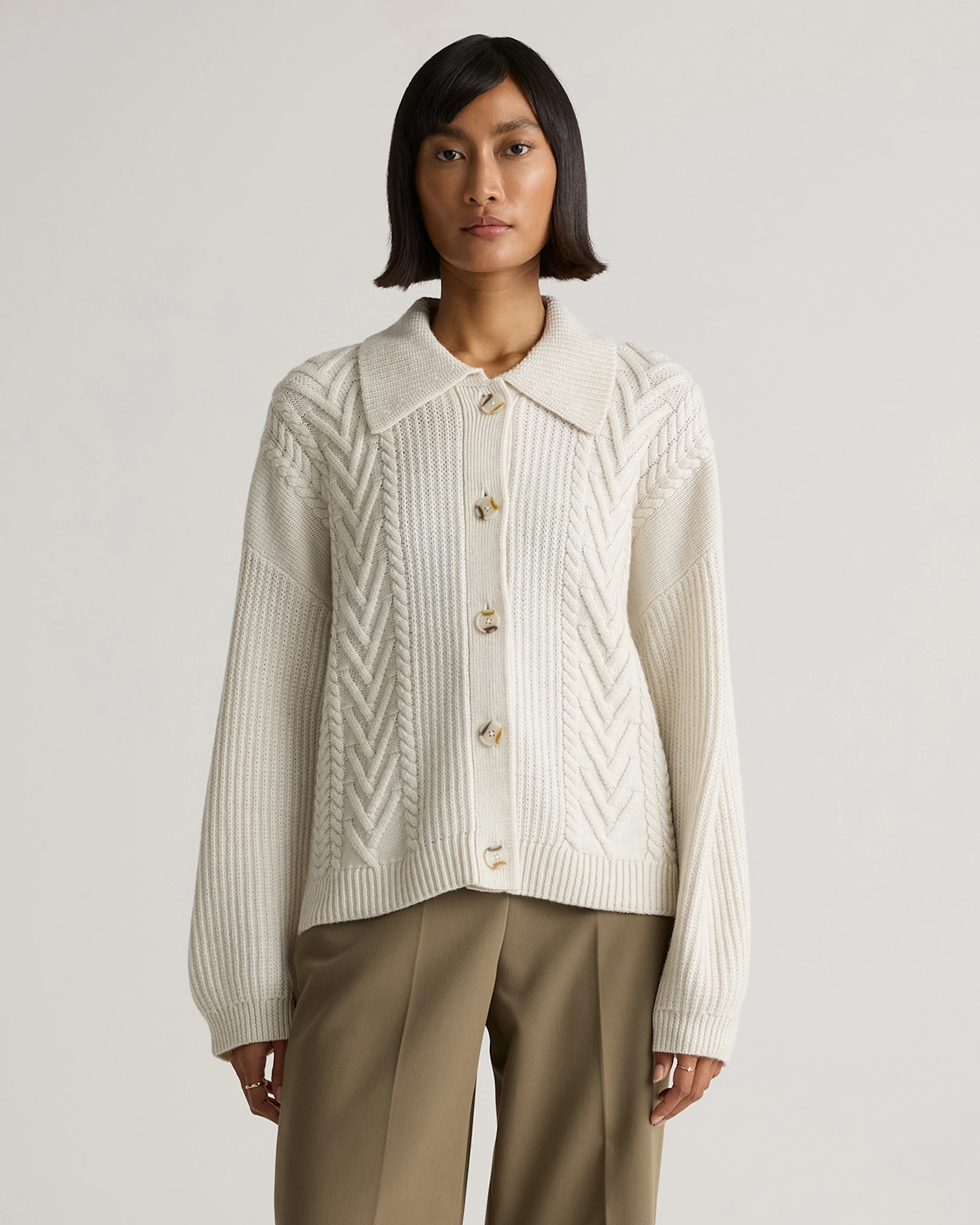 Australian Merino Wool Collared Cardigan | Quince