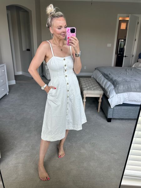 My white dress from Target is one of my favorites!! Wearing a size small. It’s the most perfect dress for summer and all things vacation! The medium was a little on the big side in the busy and waist area, but the small is perfect! I’m 5’5” and 150lbs 

#LTKTravel #LTKFindsUnder50 #LTKStyleTip