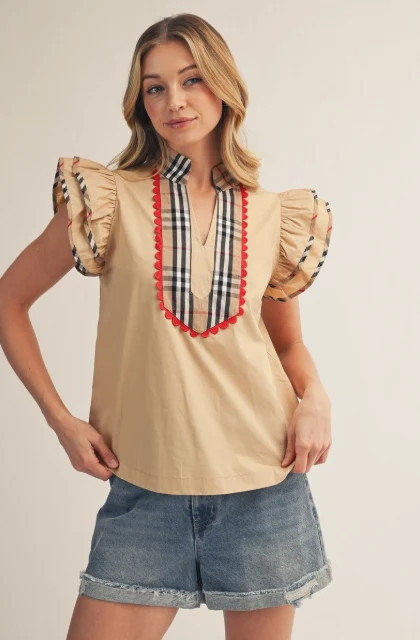 Madison Plaid Blouse | The Collection Texas