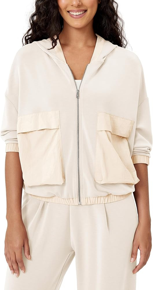 ODODOS Women's Modal Soft Full-Zip Hoodies with Pockets Casual Fall Outfit Hooded Jacket | Amazon (US)