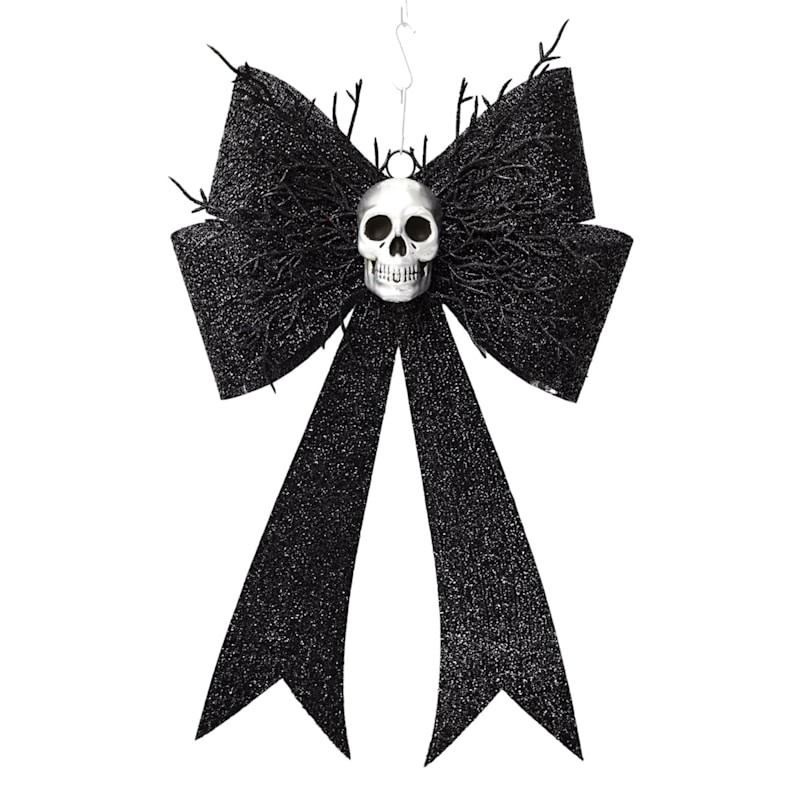 Southern Gothic Black & White Skeleton Bow, 16" | At Home