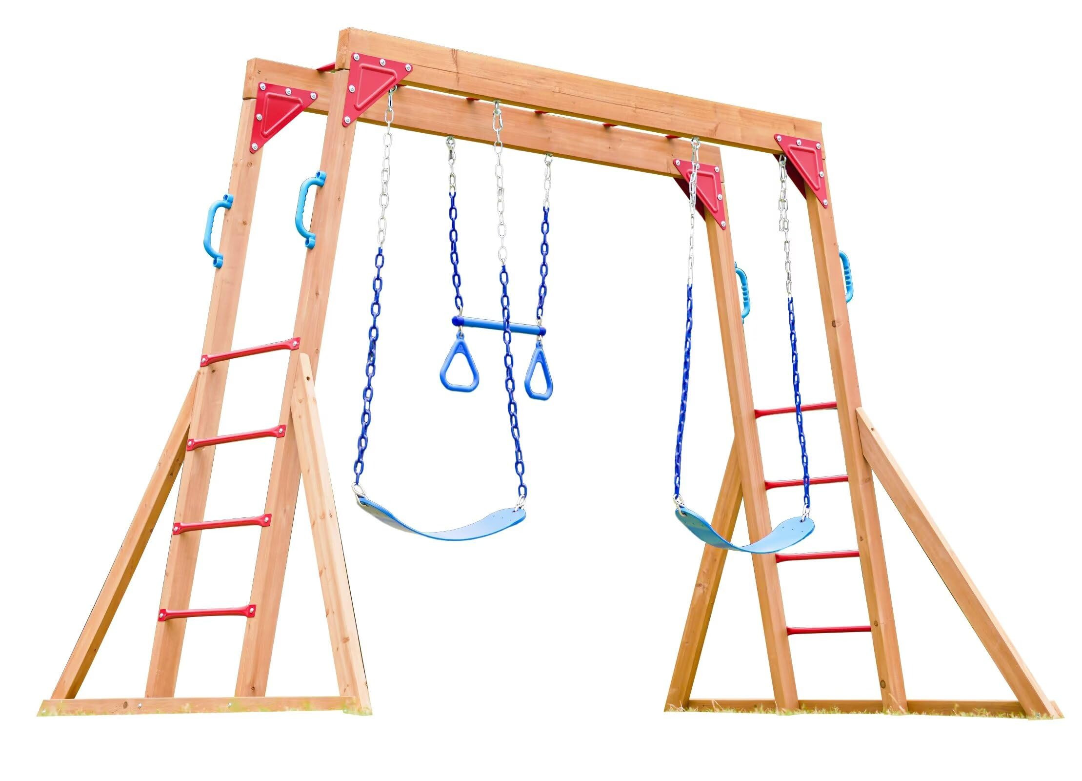 Dolphin Playground Wooden Swing Sets for Backyard with Monkey Bar, Outdoor Playset for Kids with ... | Amazon (US)