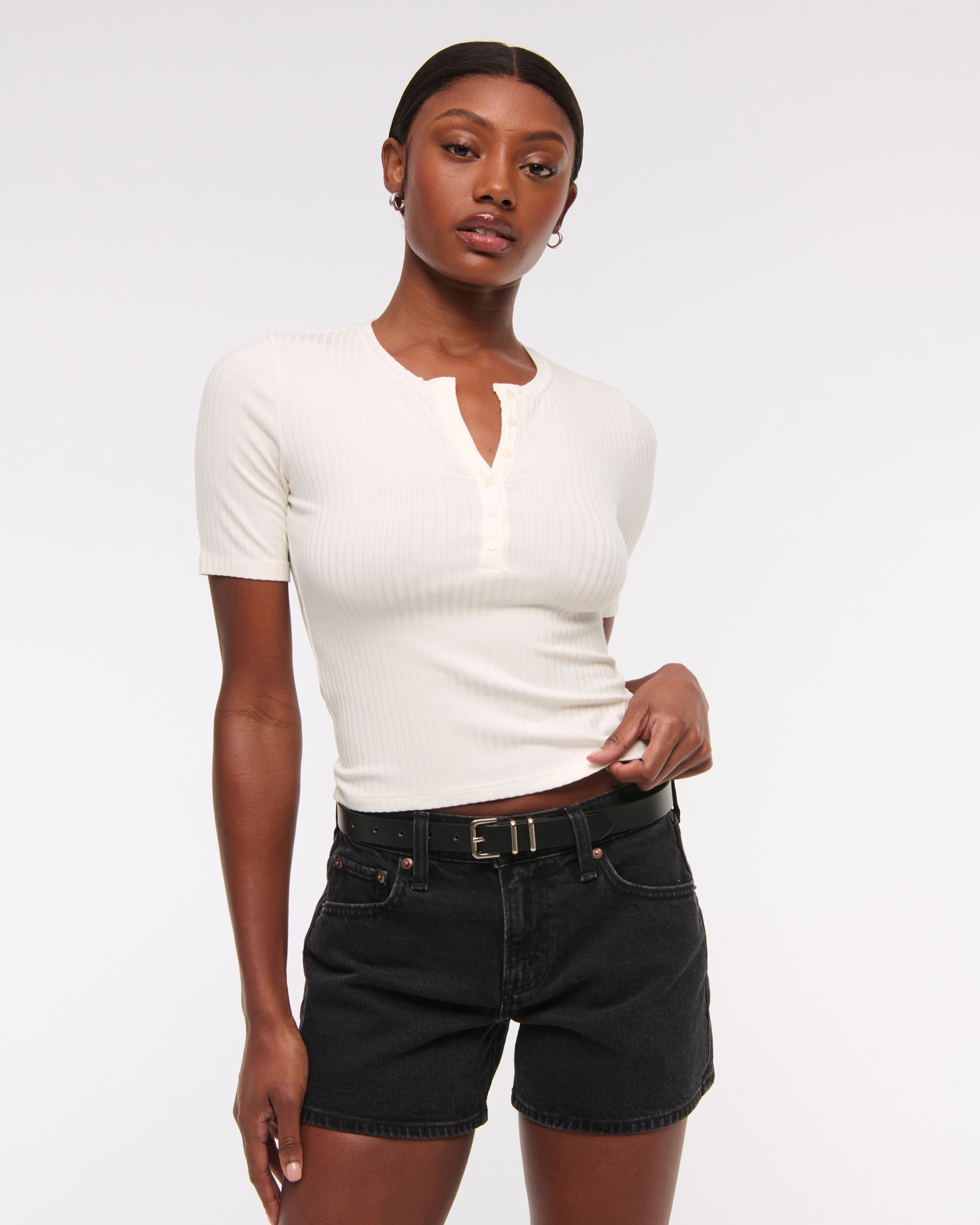 Half-Sleeve Henley Top | Abercrombie & Fitch (US)