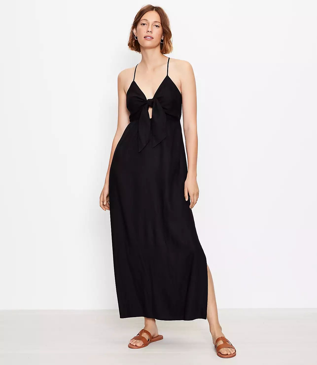 LOFT Beach Tie Front Strappy Dress | LOFT