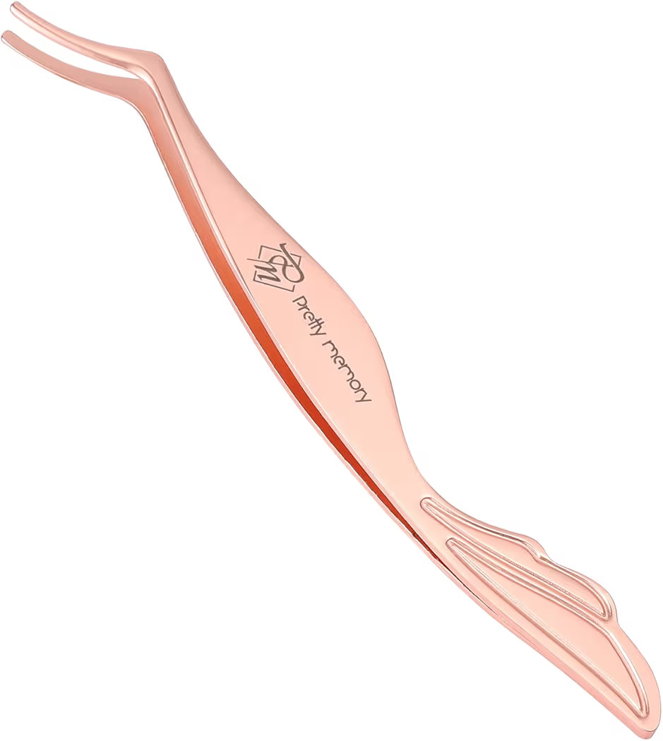 Pretty memory Eyelash Applicator Tool Stainless Steel Lash Tweezers Curved Eyelash Tweezers for E... | Amazon (US)