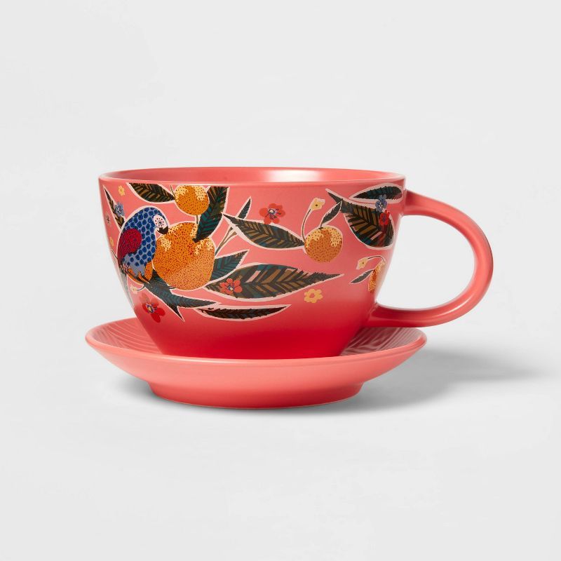 16oz Stoneware Hello Gorgeous Latte Mug with Saucer - Threshold™ | Target
