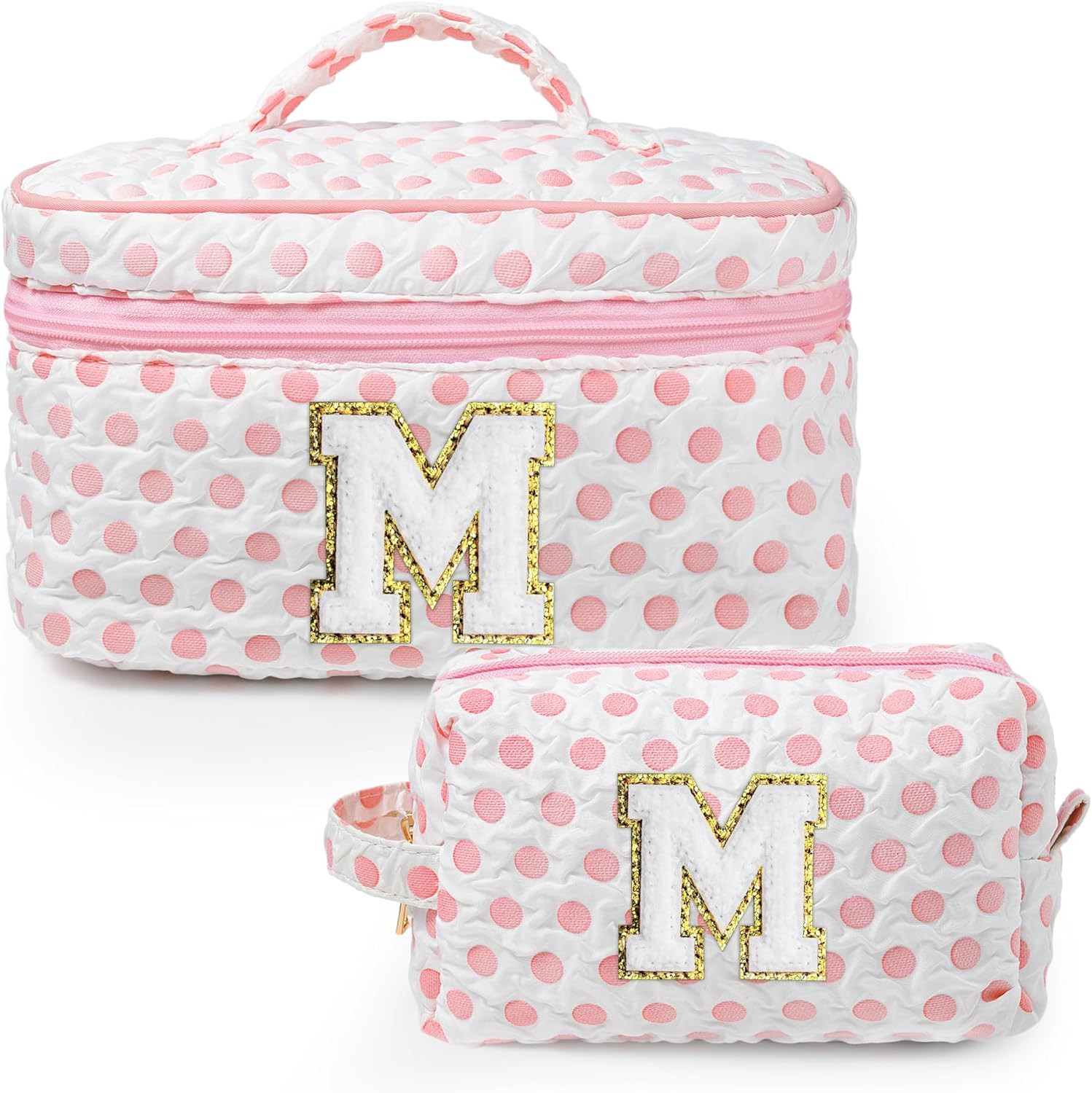 YOOLIFE Initial Makeup Bag, Makeup Bag Travel Cosmetic Bag Personalized Engagement Bridesmaid Mot... | Amazon (US)