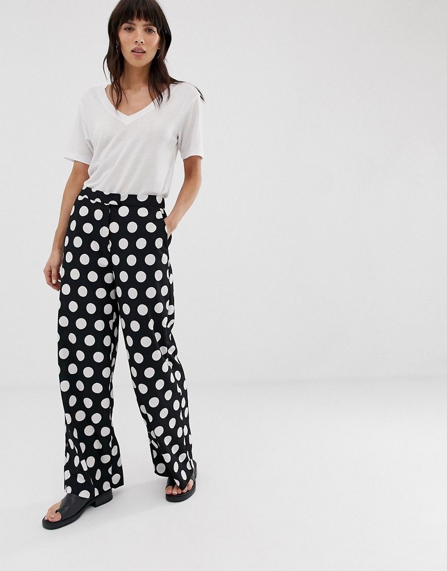 Selected Femme polka dot wide leg trouser-Multi | ASOS (Global)