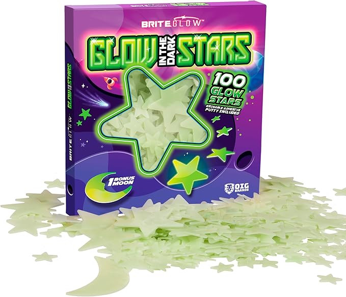 100 Pcs 3D Glow in The Dark Stars for Ceiling & Walls I Glow Stars for Ceiling with Moon for Chri... | Amazon (US)