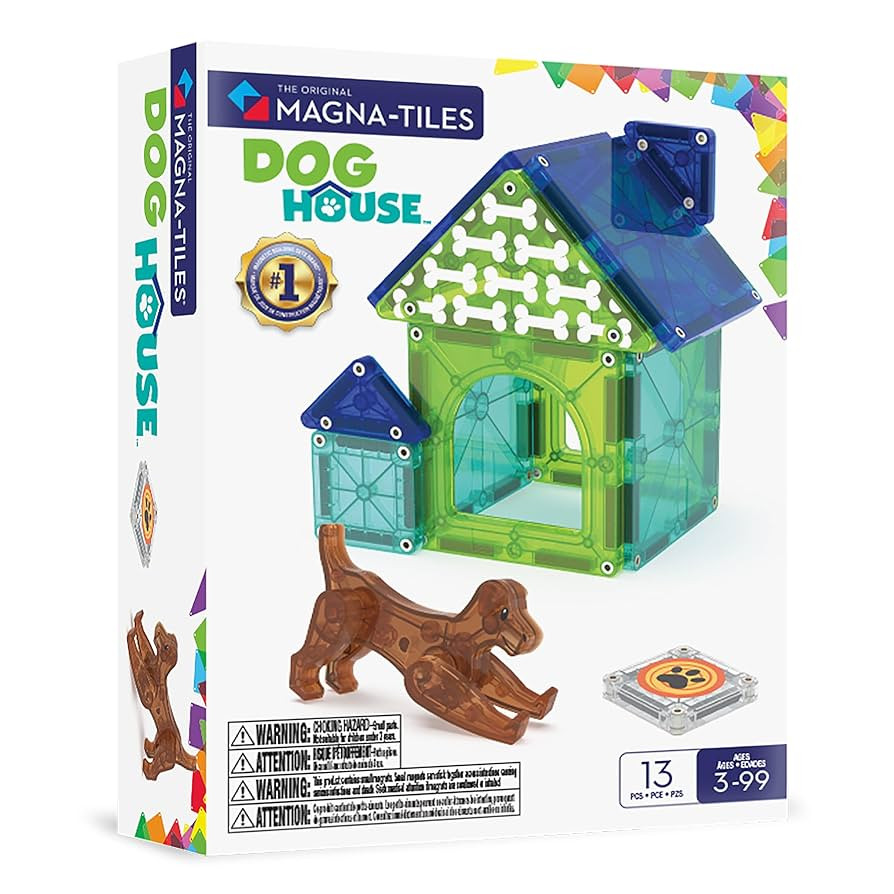 MAGNA-TILES Dog House 13-Piece Magnetic Construction Set, The Original Magnetic Building Brand | Amazon (US)