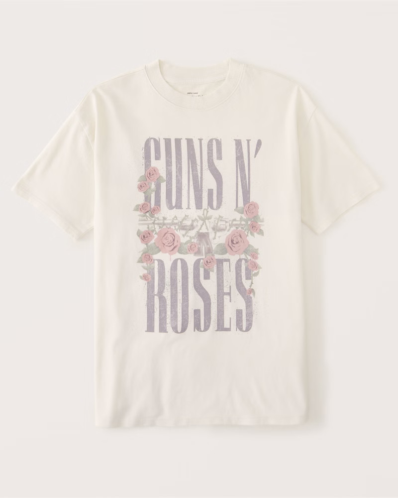 Oversized Boyfriend Guns N' Roses Graphic Tee | Abercrombie & Fitch (US)