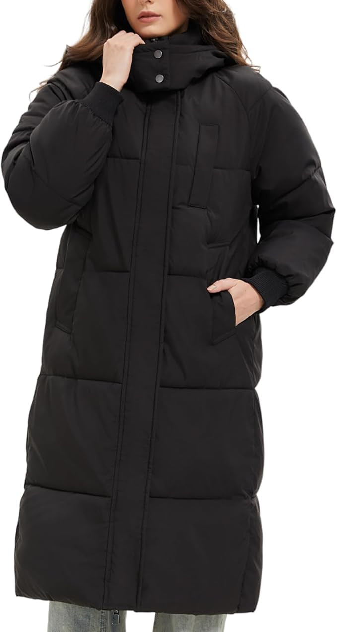 Long Puffer Jacket for Women,2024 Thickened Winter Coat Hooded with Deep Pockets, Ladies Warm Win... | Amazon (US)