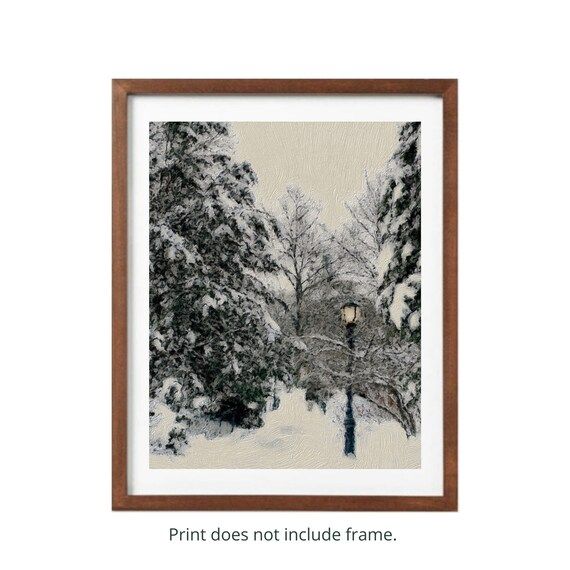 Central Park Snowy Path Painting Inspired Print NYC Winter | Etsy | Etsy (US)