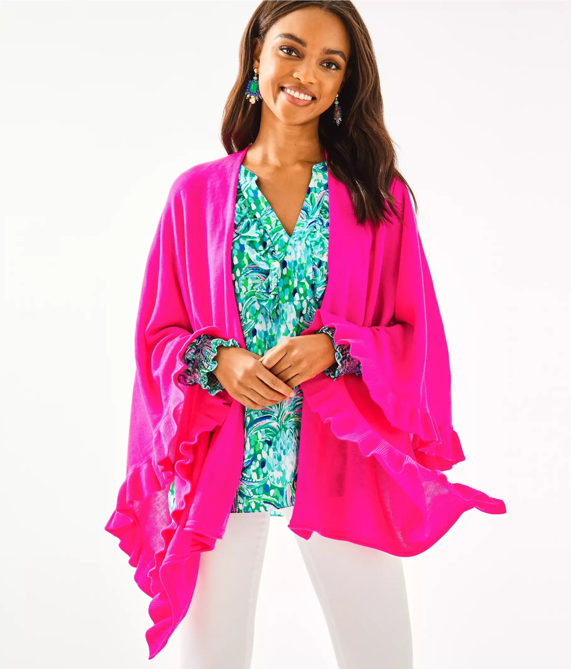 Rosaria Ruffle Sweater Wrap | Lilly Pulitzer