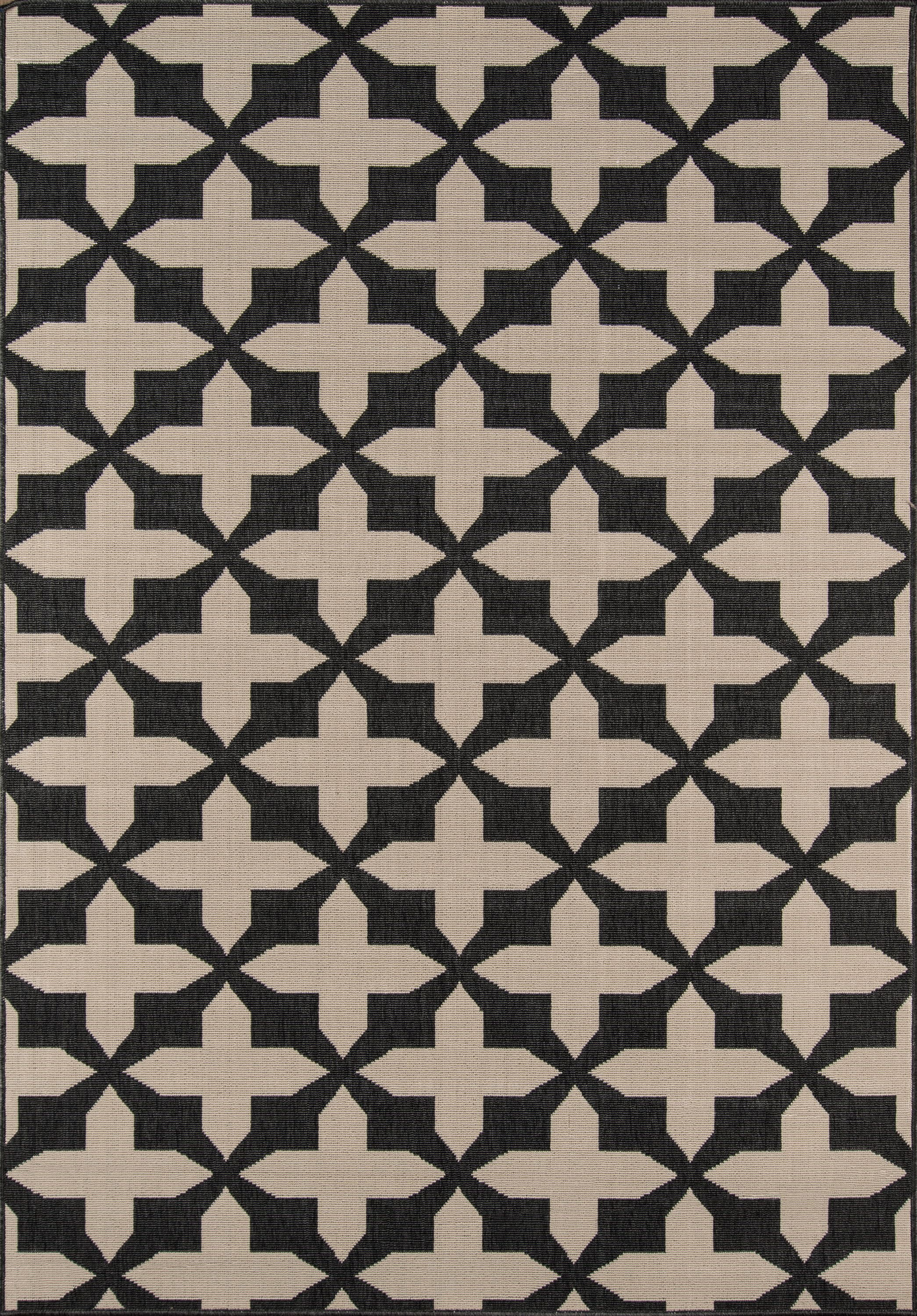 Momeni Indoor/Outdoor Geometric Transitional Area Rugs, Black/White, 8'6" X 13' | Walmart (US)
