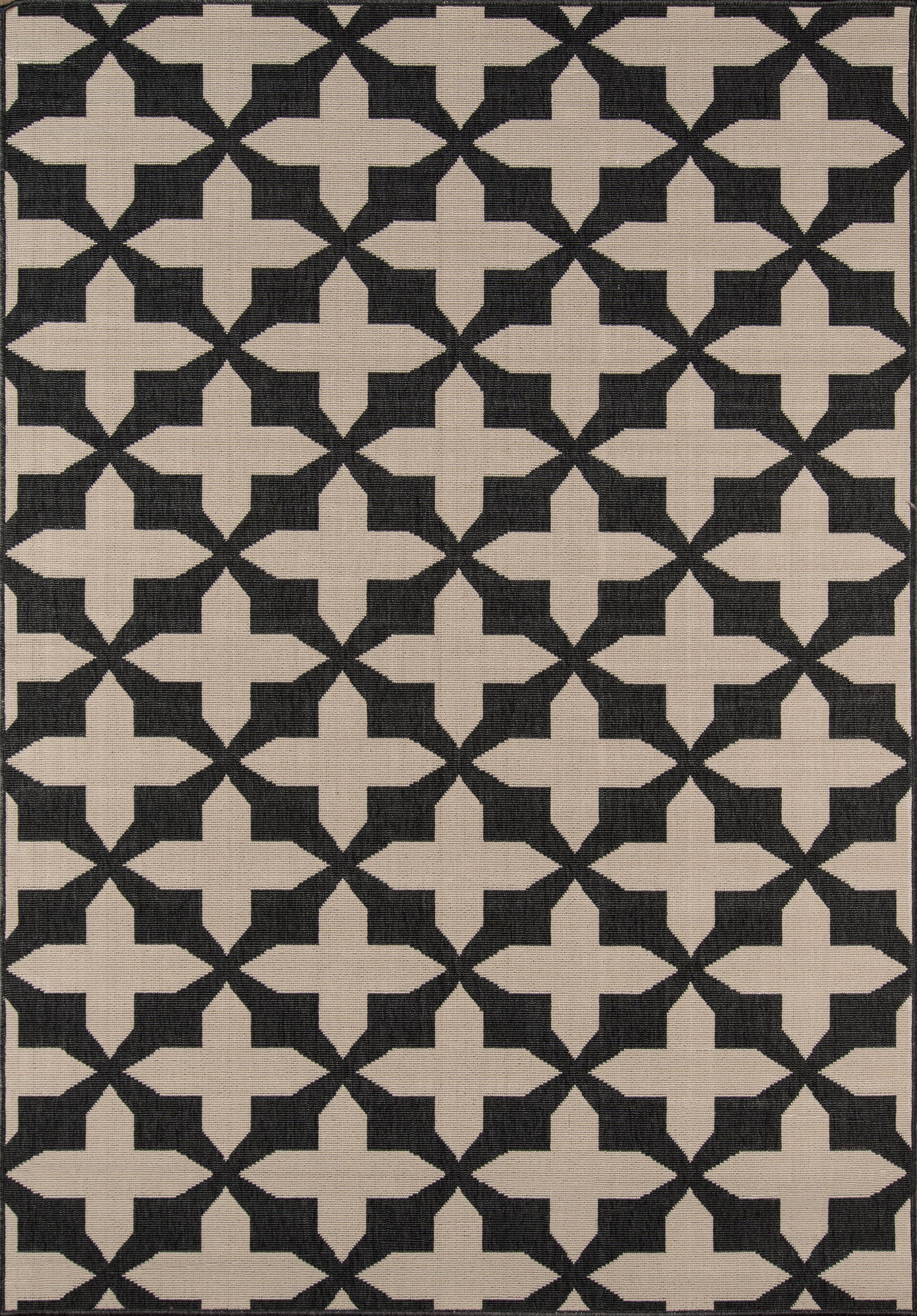 Momeni Indoor/Outdoor Geometric Transitional Area Rugs, Black/White, 8'6" X 13' | Walmart (US)