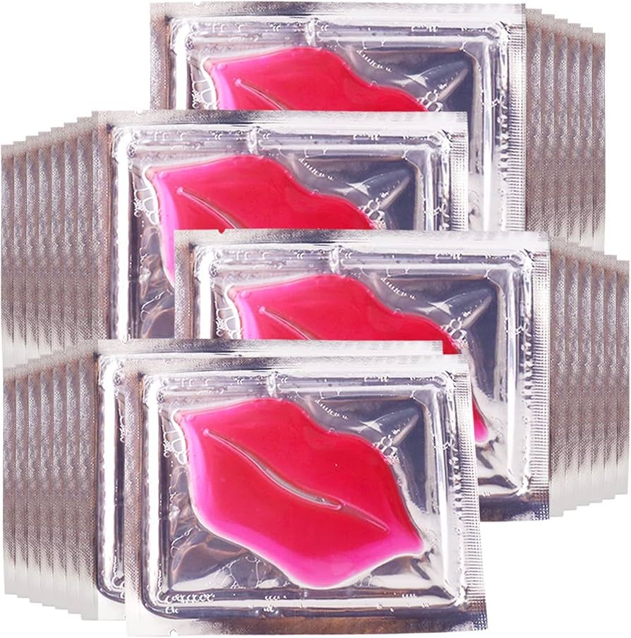 Jakuva 30PCS Pink Collagen Crystal Moisturizing Lip Mask,Gel Lip Pads Lip Balm Lip Masks for Dry ... | Amazon (US)