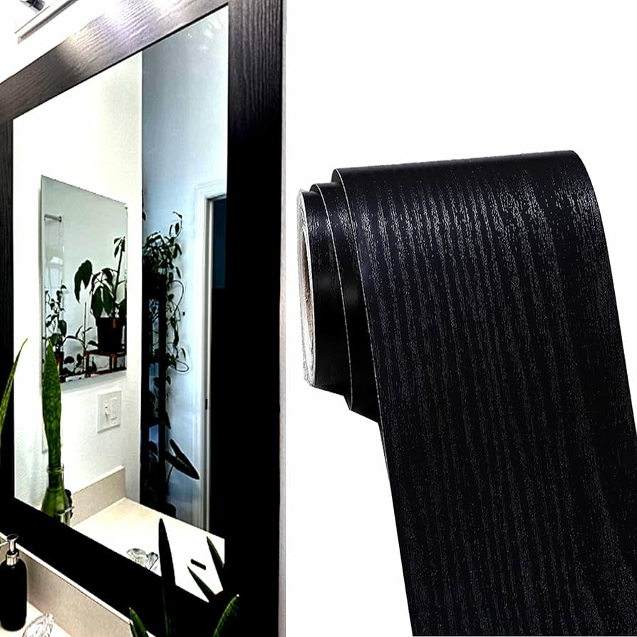11 Yard Black Border Peel &Stick Black Wood Grain Wallpaper Border Removable Waterproof Bathroom ... | Amazon (US)