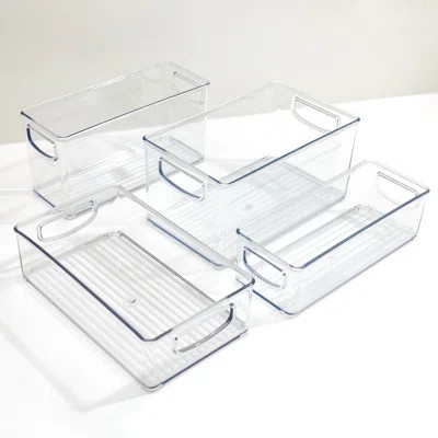 iDesign Linus 4-Piece 50% Recycled Plastic Organizer Bin Set, Clear | Wayfair North America