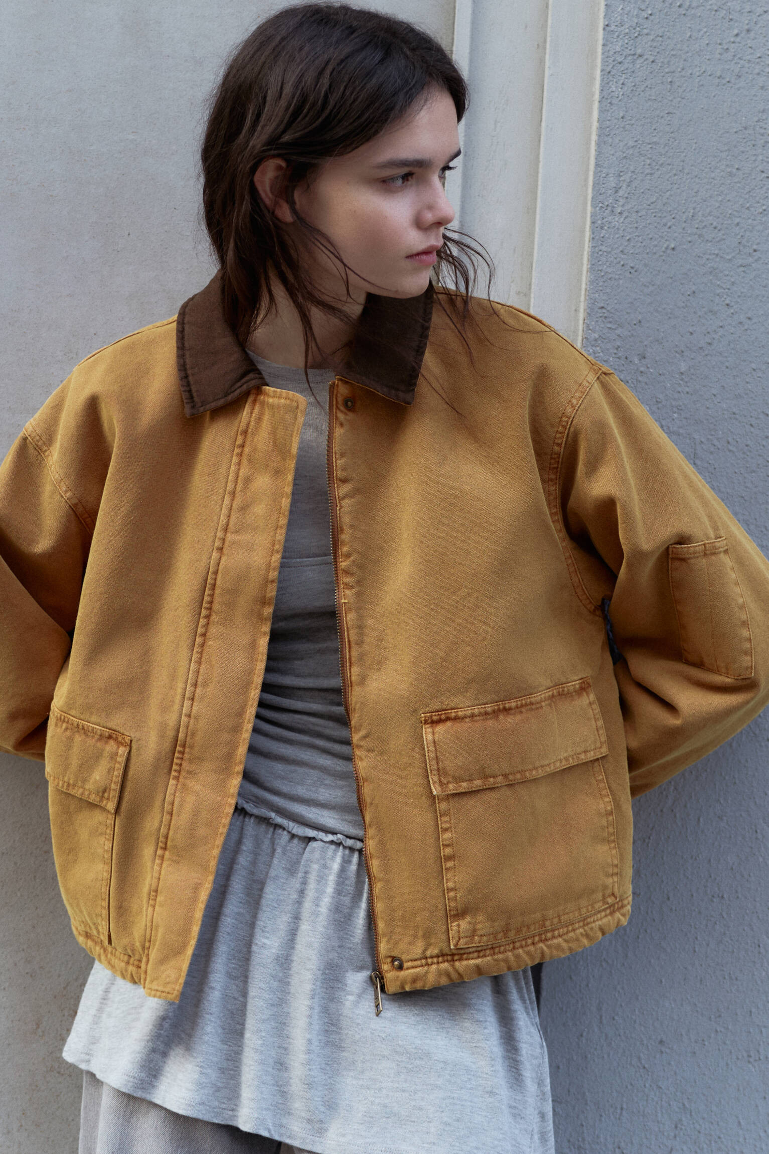 Combined collar jacket | Pull&Bear United Kingdom | PULL and BEAR UK