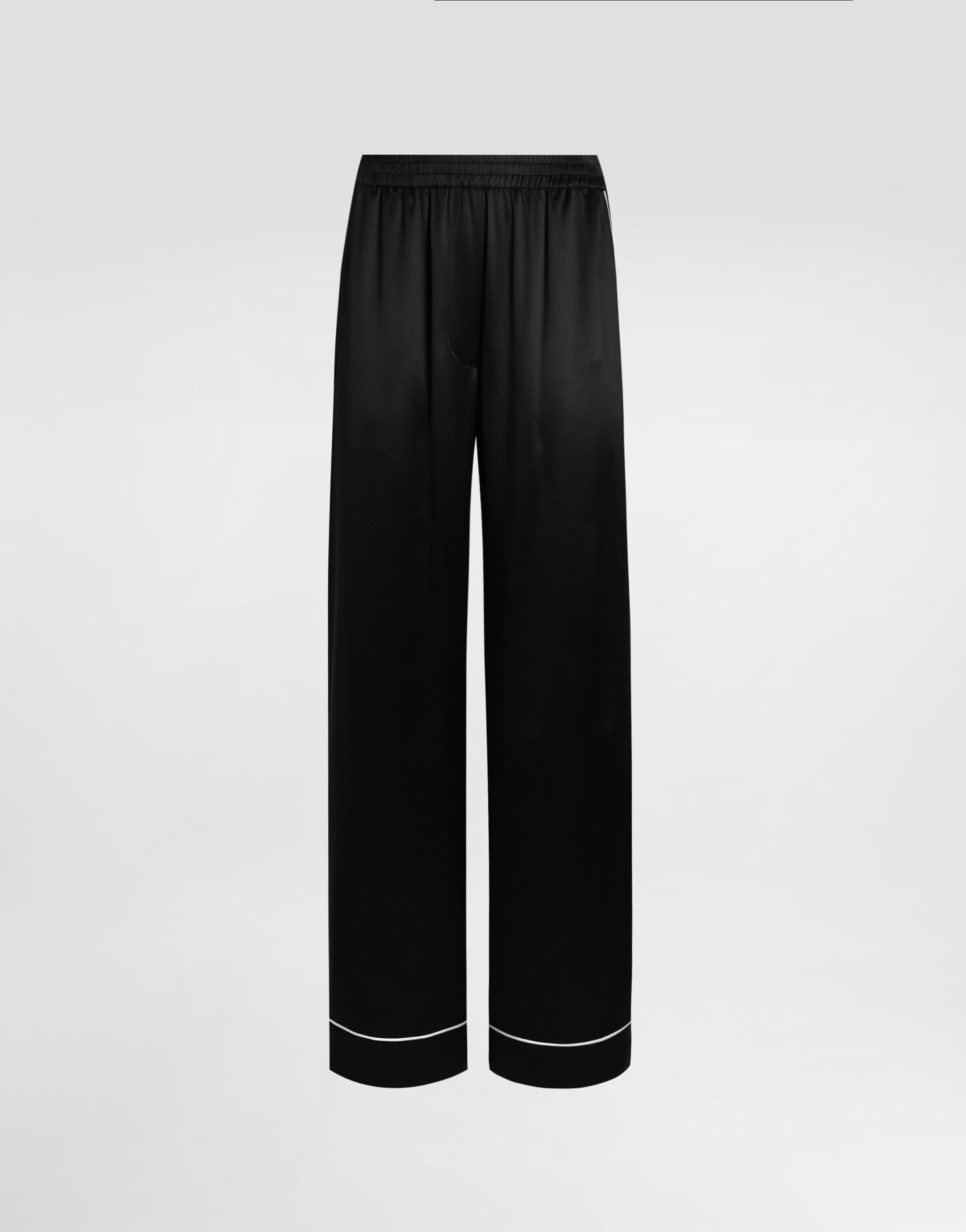 Silk pajama pants with contrasting piping | Dolce & Gabbana US
