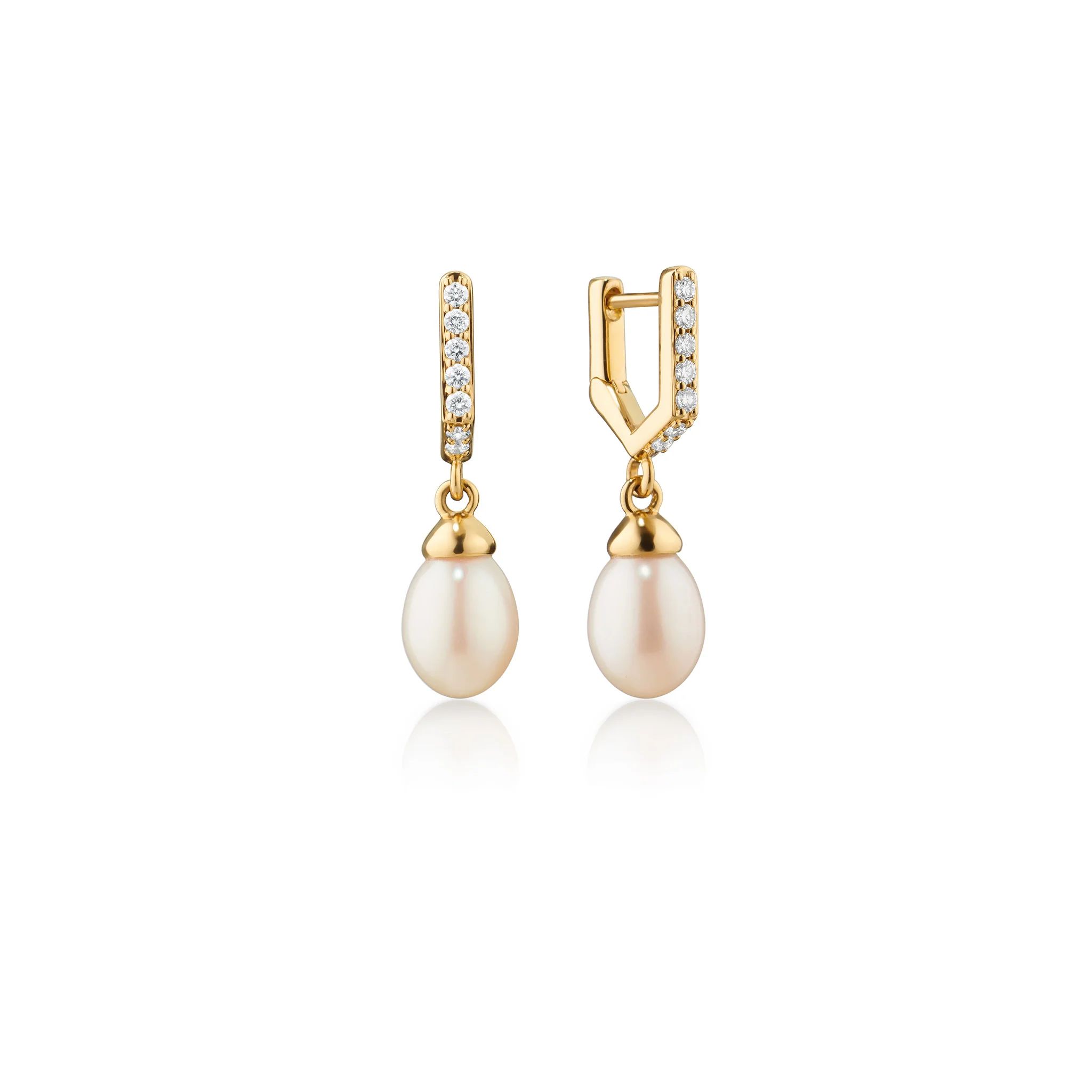 Infinity Huggie & Pearl Drop Earrings | Monica Rich Kosann