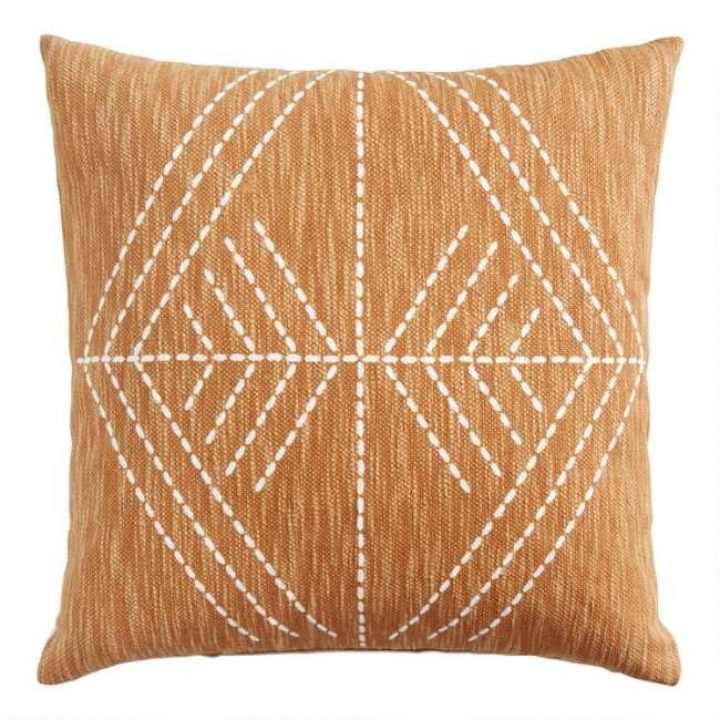 Rust Geo Printed Throw Pillow | World Market