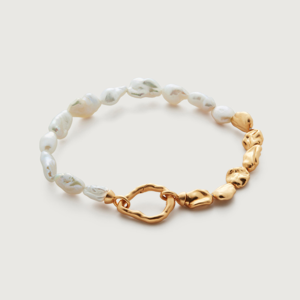 Gold Amy Powney Keshi Pearl Bracelet Pearl | Monica Vinader (Global)