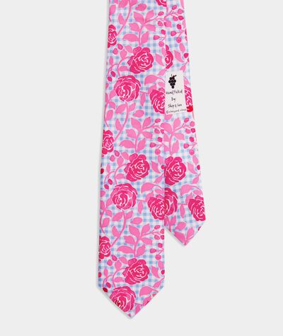 Kentucky Derby Wild Derby Rose Gingham Kennedy Tie | vineyard vines