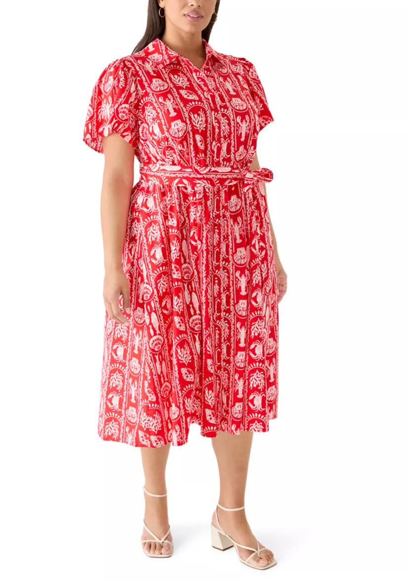 Plus Size Print Midi Shirtdress | Belk