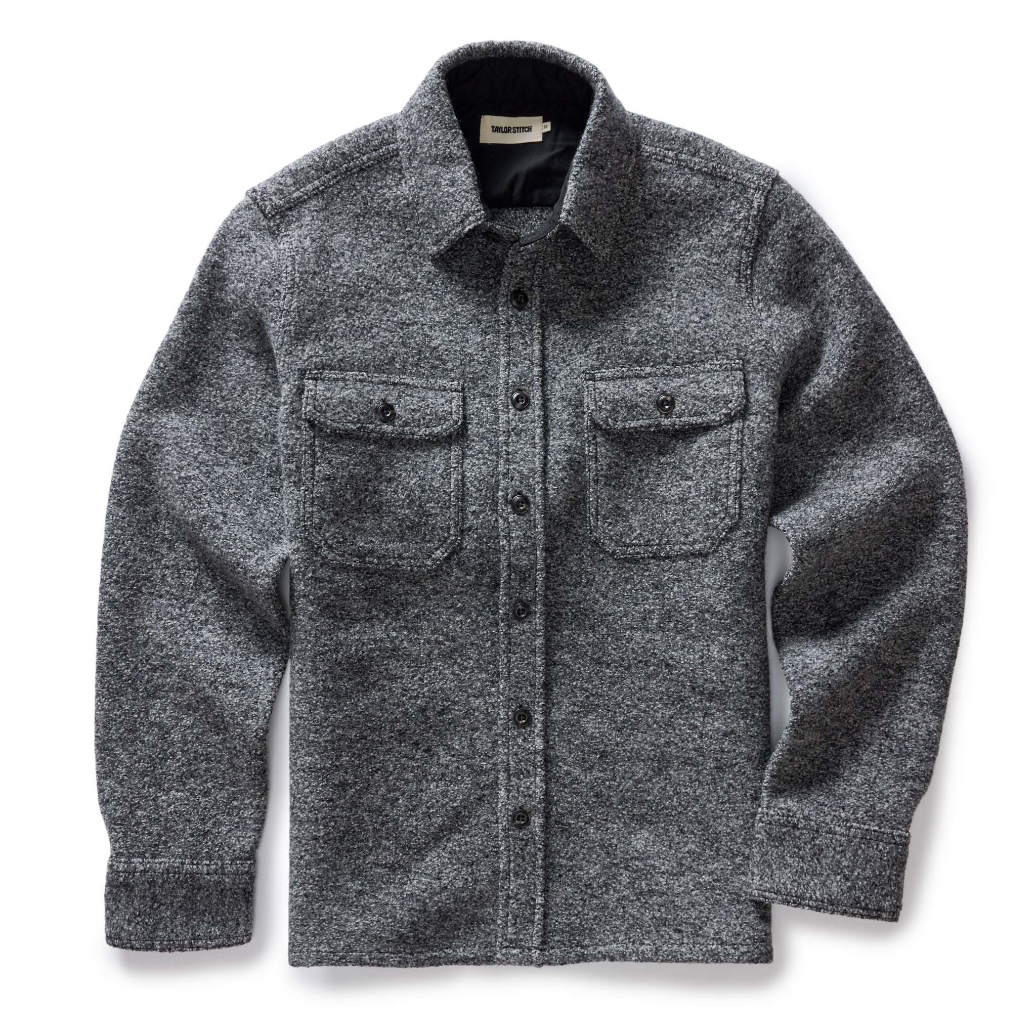 The Connor Overshirt in Heather Ash Boucle | Taylor Stitch