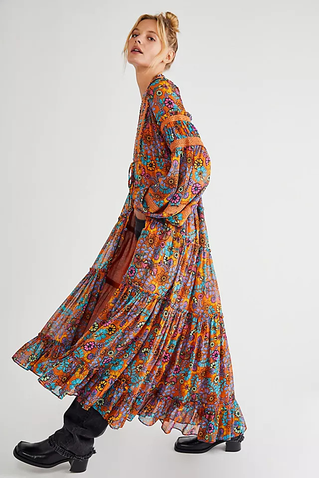 Cassis Printed Chiffon Dress | Free People (Global - UK&FR Excluded)