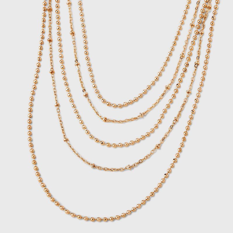 Ball Chain Multi-Strand Necklace - A New Day™ Gold | Target