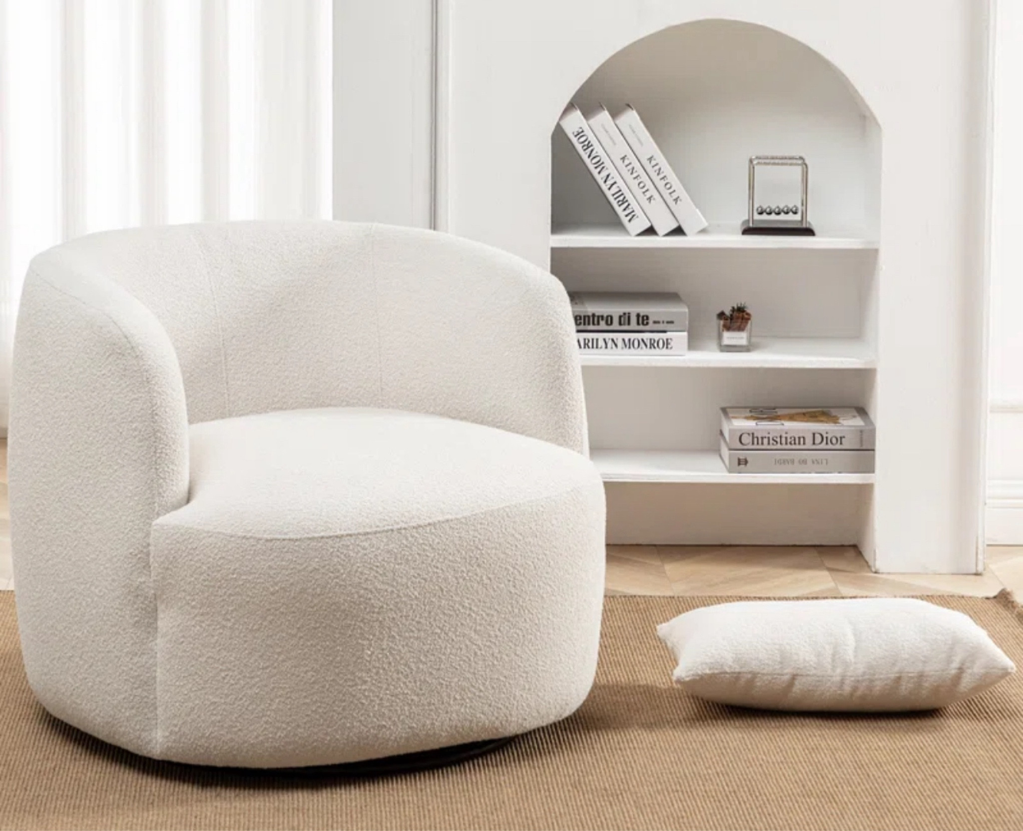 Accent Swivel Chair 
I love an accent swivel chair for any room in the house. This white is striking…I love a bold color too so be sure to go big with the bold!

#LTKhome