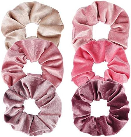 Jaciya Velvet Scrunchies Elastic Girls Hair Scrunchies Soft Scrunchy Bobbles Hair Bands Hair Ties... | Amazon (US)