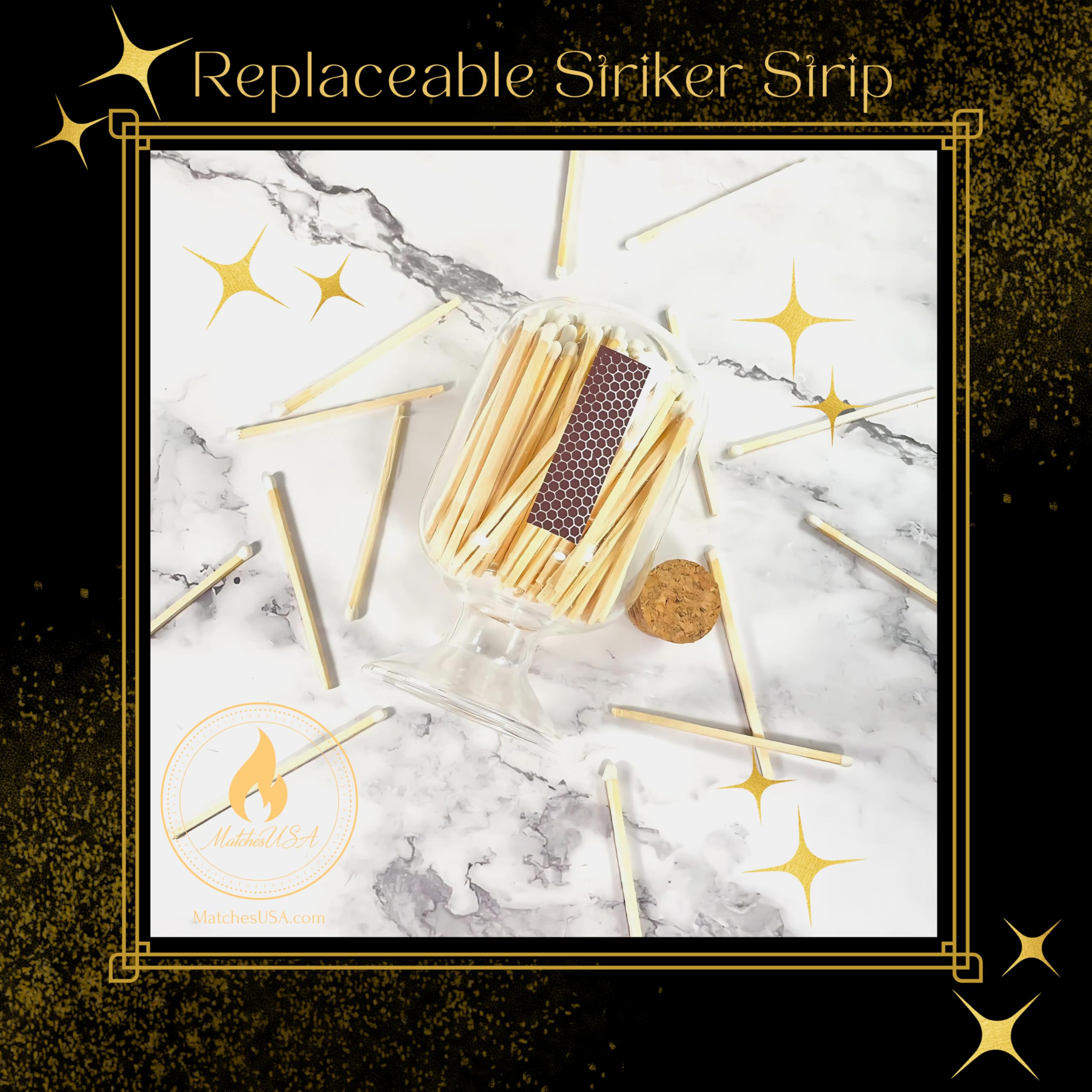 Includes Matches ! | Decorative Glass Matches Cloche | Bottle Jar Fireplace Candle Match Holder G... | Amazon (US)