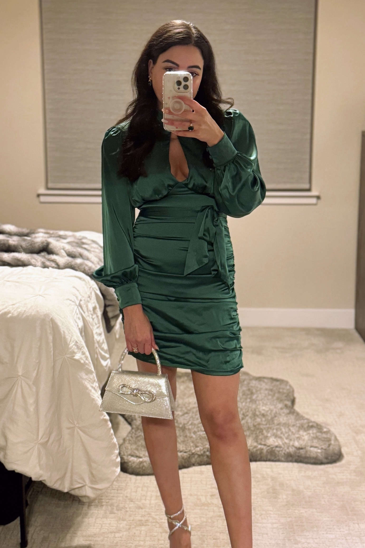 majorelle green mini dress MAJORELLE Cal Embellished Mini Dress in Lime Green – Revaia main image 0