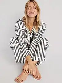 Oversized Printed Poplin Pajama Set for Women | Old Navy (CA)